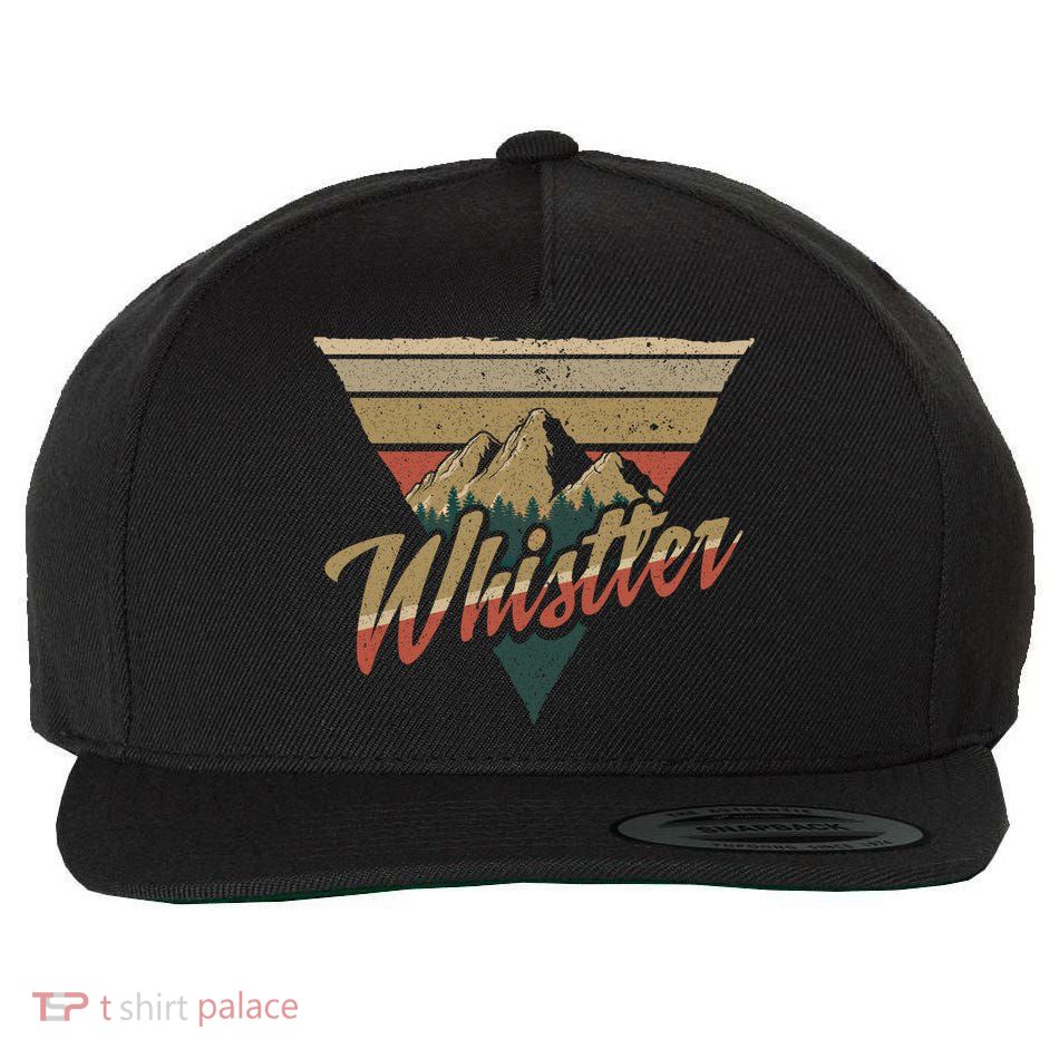 Whistler Blackcomb Mountain Illustration Vacation Souvenir Gift Wool Snapback Cap