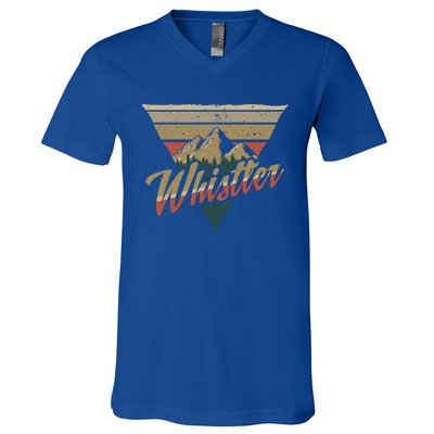 Whistler Blackcomb Mountain Illustration Vacation Souvenir Gift V-Neck T-Shirt