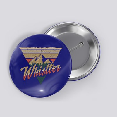 Whistler Blackcomb Mountain Illustration Vacation Souvenir Gift Button