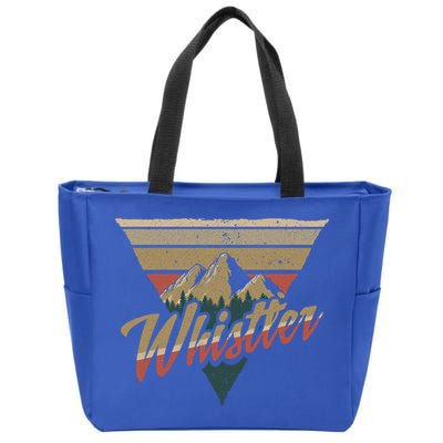 Whistler Blackcomb Mountain Illustration Vacation Souvenir Gift Zip Tote Bag
