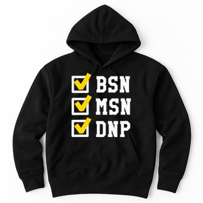 Womens BSN MSN DNP Doctorate Degree Checklist Funny Graduation Gift Hoodie