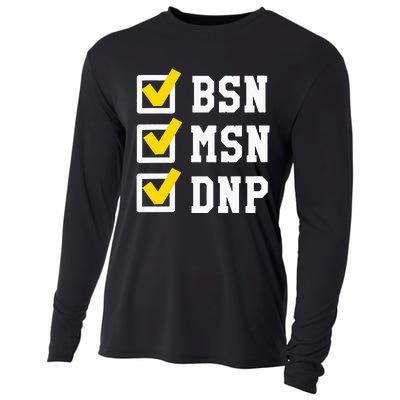 Womens BSN MSN DNP Doctorate Degree Checklist Funny Graduation Gift Cooling Performance Long Sleeve Crew