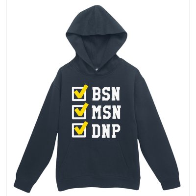 Womens BSN MSN DNP Doctorate Degree Checklist Funny Graduation Gift Urban Pullover Hoodie