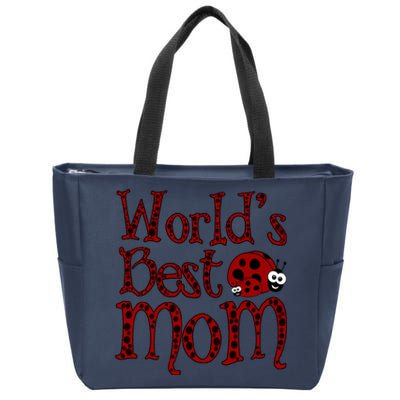 Worlds Best Mom Ladybugs Zip Tote Bag