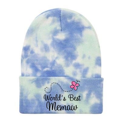 Worlds Best Memaw Grandma Gift Tie Dye 12in Knit Beanie