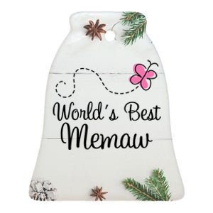 Worlds Best Memaw Grandma Gift Ceramic Bell Ornament