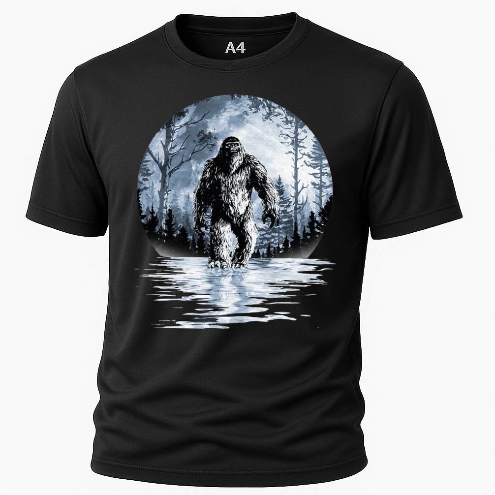 Women Bigfoot Moon Lunar Sasquatch Cooling Performance Crew T-Shirt