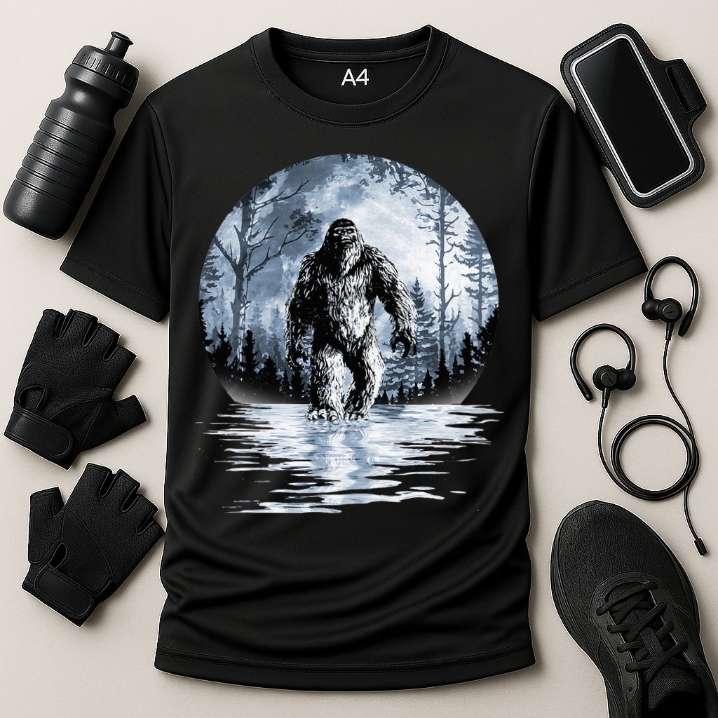 Women Bigfoot Moon Lunar Sasquatch Cooling Performance Crew T-Shirt