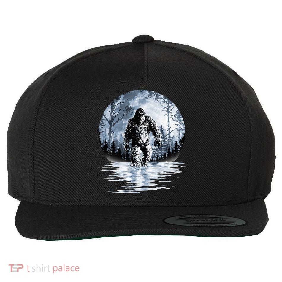 Women Bigfoot Moon Lunar Sasquatch Wool Snapback Cap