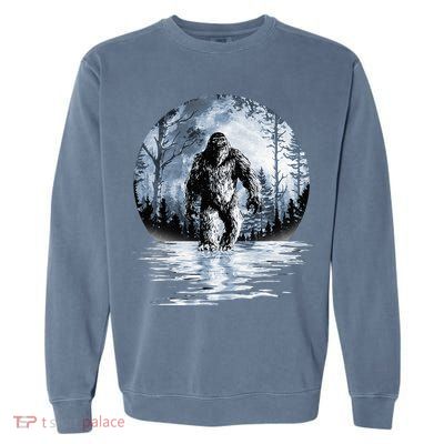 Women Bigfoot Moon Lunar Sasquatch Garment-Dyed Sweatshirt