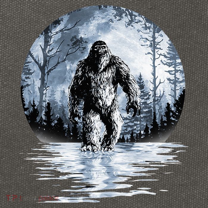 Women Bigfoot Moon Lunar Sasquatch Cotton Canvas Backpack
