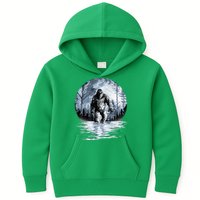 Women Bigfoot Moon Lunar Sasquatch Kids Hoodie