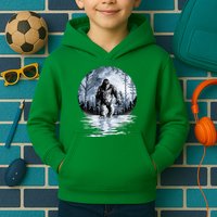 Women Bigfoot Moon Lunar Sasquatch Kids Hoodie