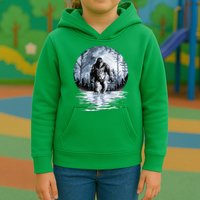 Women Bigfoot Moon Lunar Sasquatch Kids Hoodie