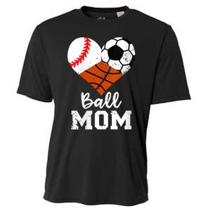 Wo Ball Mom Funny Baseball Soccer Basketball Mom V-Neck Cooling Performance Crew T-Shirt