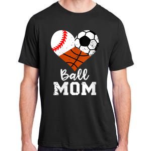 Wo Ball Mom Funny Baseball Soccer Basketball Mom V-Neck Adult ChromaSoft Performance T-Shirt