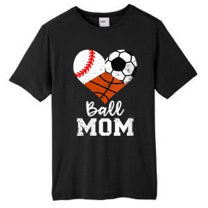 Wo Ball Mom Funny Baseball Soccer Basketball Mom V-Neck Tall Fusion ChromaSoft Performance T-Shirt