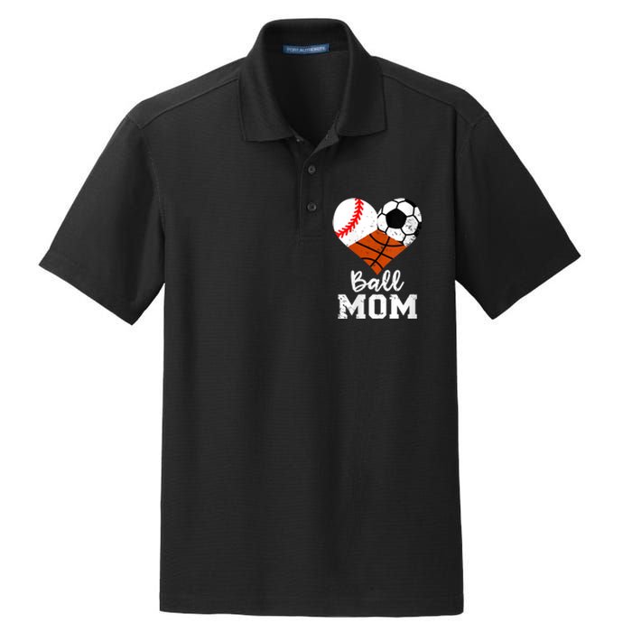 Wo Ball Mom Funny Baseball Soccer Basketball Mom V-Neck Dry Zone Grid Polo