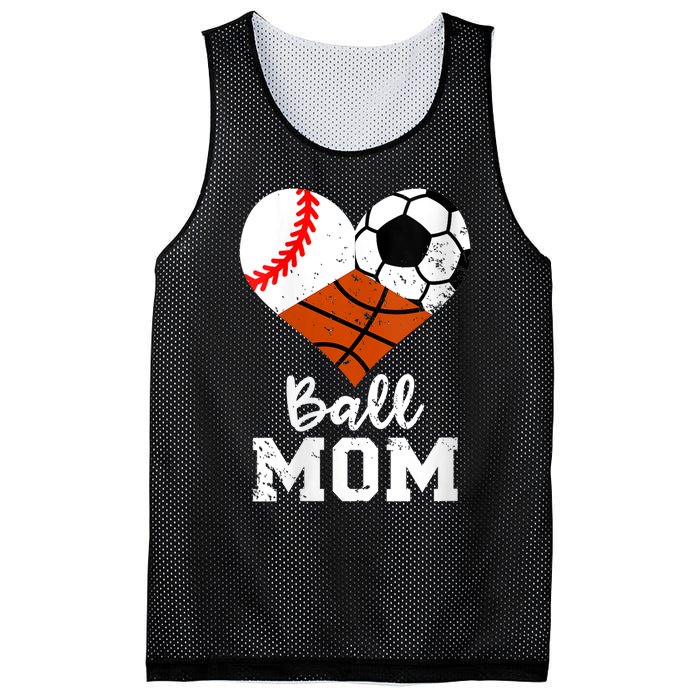 Wo Ball Mom Funny Baseball Soccer Basketball Mom V-Neck Mesh Reversible Basketball Jersey Tank