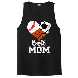 Wo Ball Mom Funny Baseball Soccer Basketball Mom V-Neck PosiCharge Competitor Tank