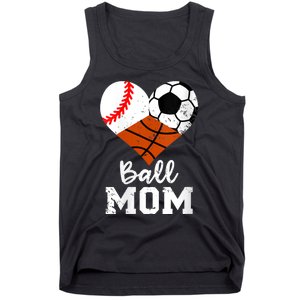 Wo Ball Mom Funny Baseball Soccer Basketball Mom V-Neck Tank Top