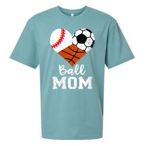 Wo Ball Mom Funny Baseball Soccer Basketball Mom V-Neck Sueded Cloud Jersey T-Shirt