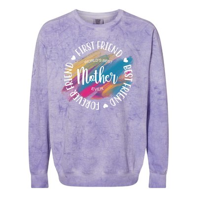 Worlds Best Mother Ever Cute Mother's Day Gift Colorblast Crewneck Sweatshirt