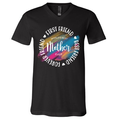 Worlds Best Mother Ever Cute Mother's Day Gift V-Neck T-Shirt