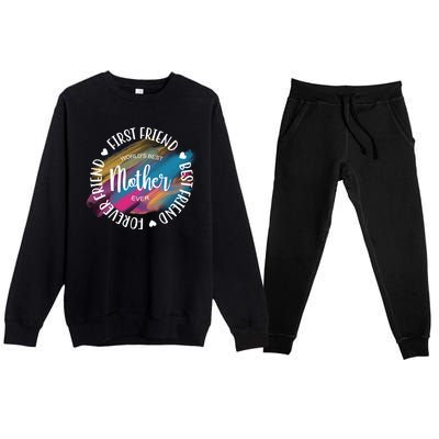 Worlds Best Mother Ever Cute Mother's Day Gift Premium Crewneck Sweatsuit Set