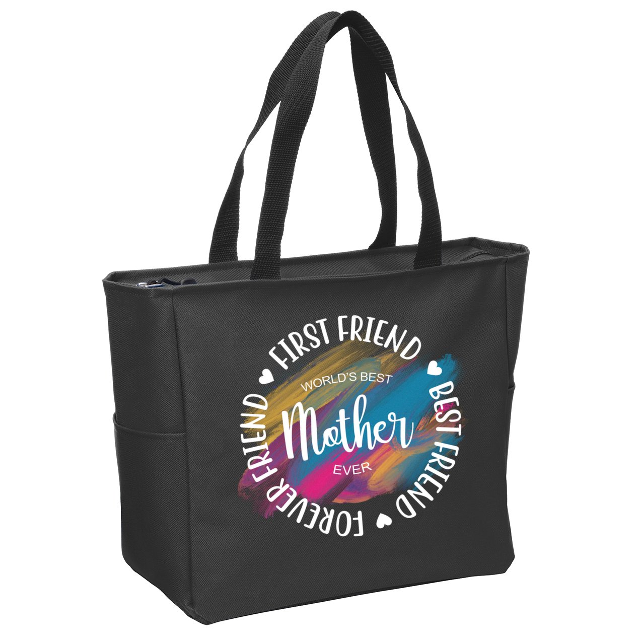 Worlds Best Mother Ever Cute Mother's Day Gift Zip Tote Bag