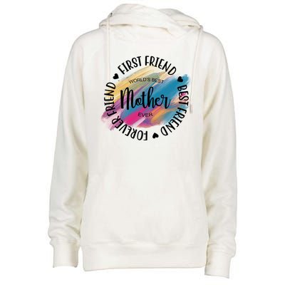 Worlds Best Mother Ever Cute Mother's Day Gift Womens Funnel Neck Pullover Hood