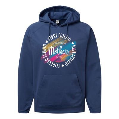 Worlds Best Mother Ever Cute Mother's Day Gift Performance Fleece Hoodie