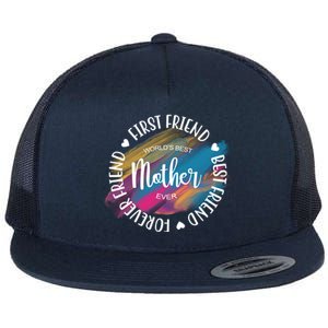 Worlds Best Mother Ever Cute Mother's Day Gift Flat Bill Trucker Hat