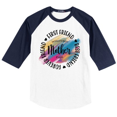 Worlds Best Mother Ever Cute Mother's Day Gift Baseball Sleeve Shirt