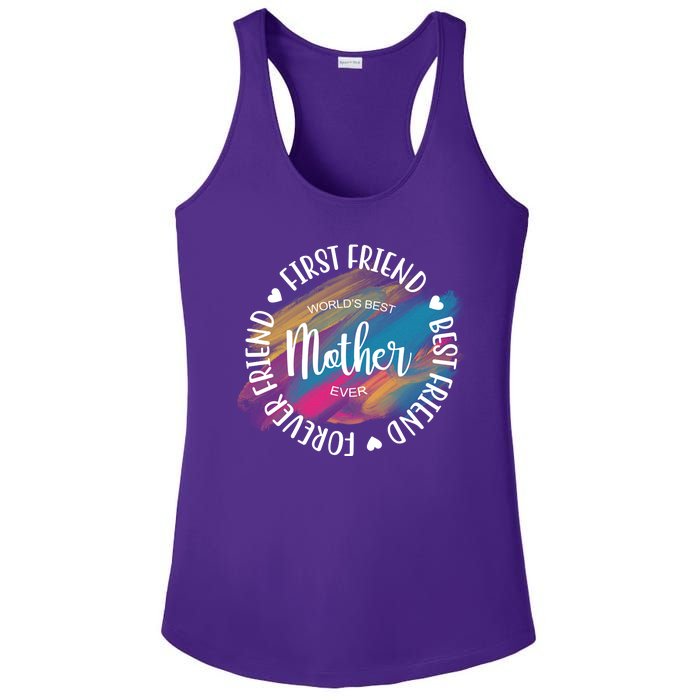 Worlds Best Mother Ever Cute Mother's Day Gift Ladies PosiCharge Competitor Racerback Tank