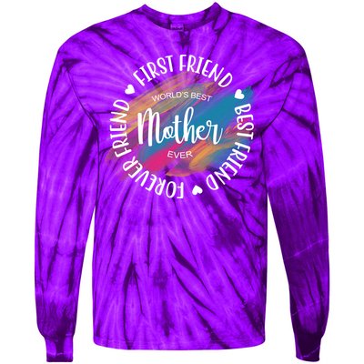 Worlds Best Mother Ever Cute Mother's Day Gift Tie-Dye Long Sleeve Shirt