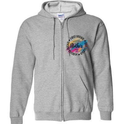 Worlds Best Mother Ever Cute Mother's Day Gift Full Zip Hoodie