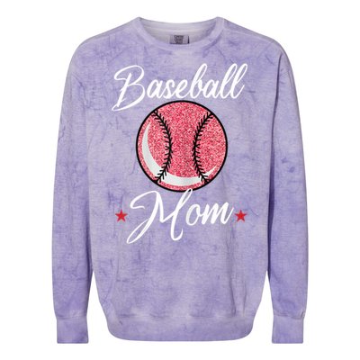 Womens Baseball Mom Cool Sport Mommy Mama Momma Wife Mother Colorblast Crewneck Sweatshirt