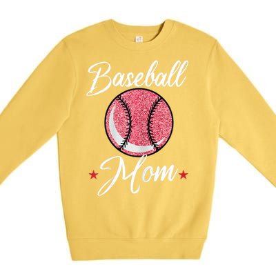 Womens Baseball Mom Cool Sport Mommy Mama Momma Wife Mother Premium Crewneck Sweatshirt