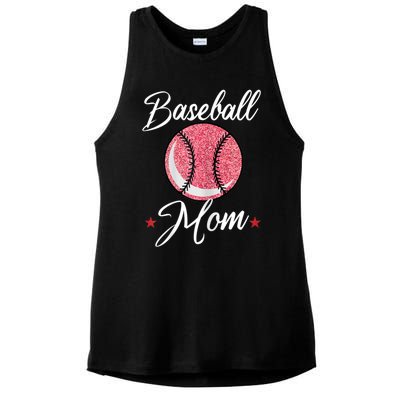 Womens Baseball Mom Cool Sport Mommy Mama Momma Wife Mother Ladies PosiCharge Tri-Blend Wicking Tank