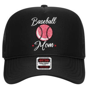 Womens Baseball Mom Cool Sport Mommy Mama Momma Wife Mother High Crown Mesh Back Trucker Hat