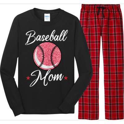 Womens Baseball Mom Cool Sport Mommy Mama Momma Wife Mother Long Sleeve Pajama Set