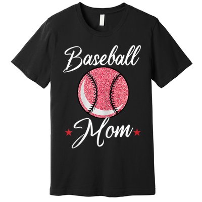 Womens Baseball Mom Cool Sport Mommy Mama Momma Wife Mother Premium T-Shirt