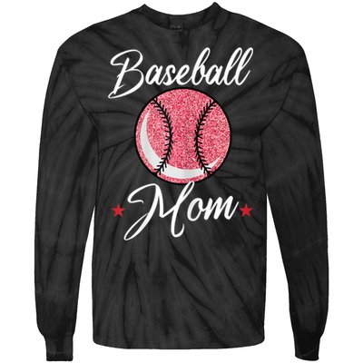 Womens Baseball Mom Cool Sport Mommy Mama Momma Wife Mother Tie-Dye Long Sleeve Shirt