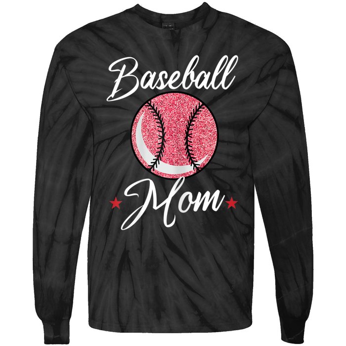 Womens Baseball Mom Cool Sport Mommy Mama Momma Wife Mother Tie-Dye Long Sleeve Shirt