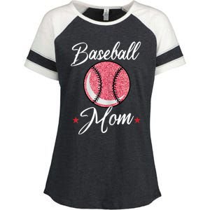 Womens Baseball Mom Cool Sport Mommy Mama Momma Wife Mother Enza Ladies Jersey Colorblock Tee