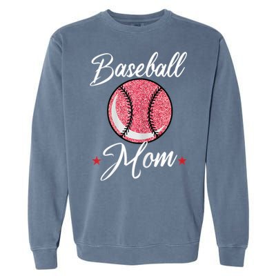 Womens Baseball Mom Cool Sport Mommy Mama Momma Wife Mother Garment-Dyed Sweatshirt