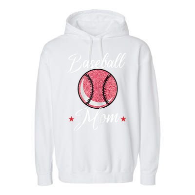 Womens Baseball Mom Cool Sport Mommy Mama Momma Wife Mother Garment-Dyed Fleece Hoodie