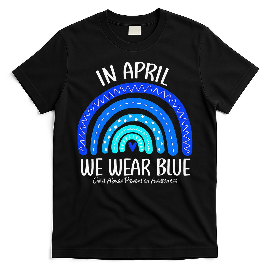 Wear Blue Messy Bun Child Abuse Prevention Awareness T-Shirt