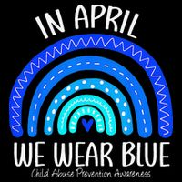 Wear Blue Messy Bun Child Abuse Prevention Awareness T-Shirt